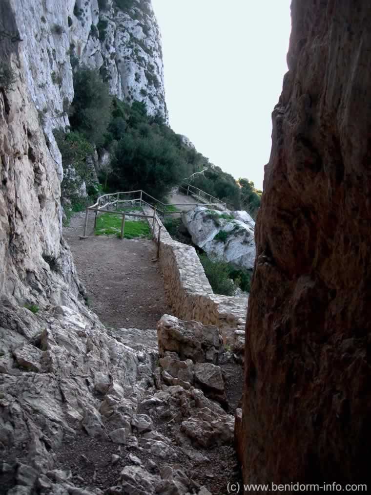 Path leading down to Calpe from the cave