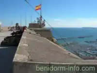 Canons mounted on the highest ramparts of Castillo Santa Barbara